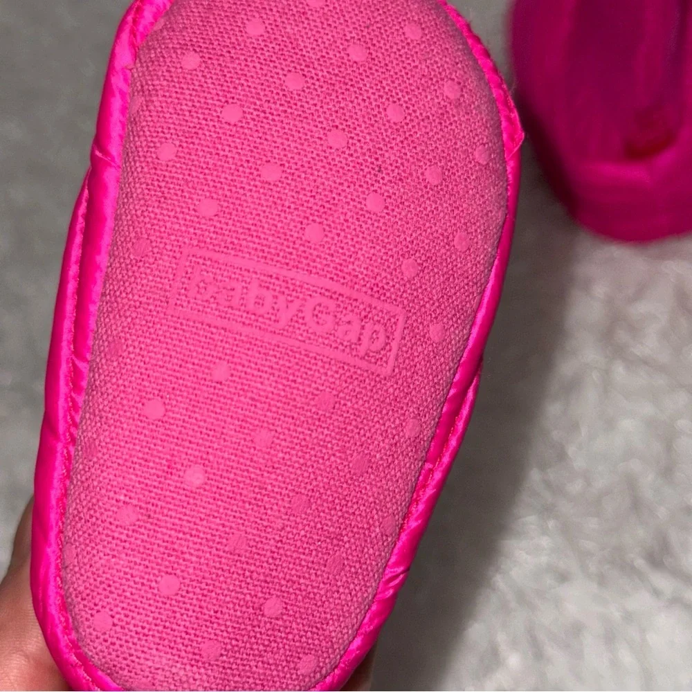 Baby Gap Puffer‎ Booties Pink Knit Cuff Winter Snow Toddler Infant Size 3-6M
